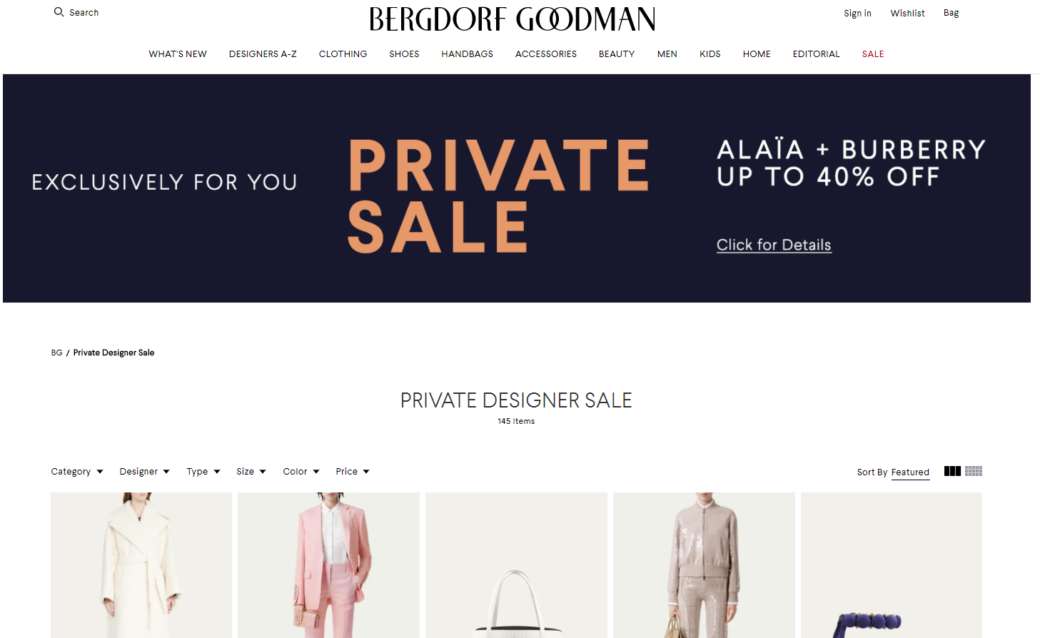 Bergdorf Goodman折扣代碼2024-美國BG百貨大牌私賣會低至6折促銷